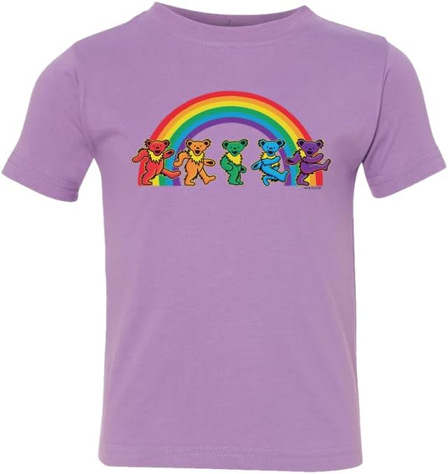 Little Hippie Light Blue Toddler Short Sleeve T-Shirt - Rainbow Bears - Unisex Kids - Official GD Merchandise