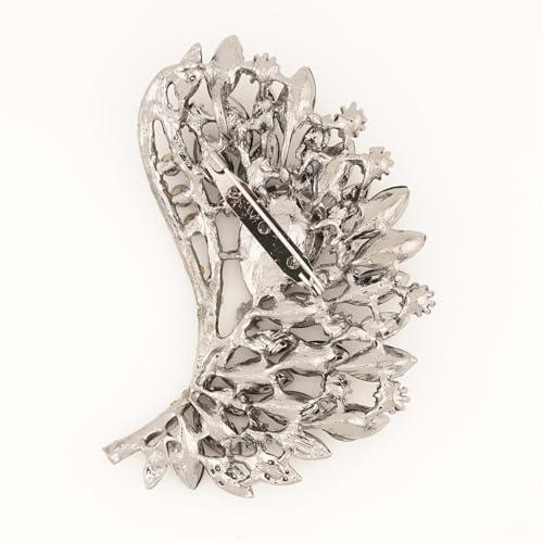 Image of Rhinestone Crystal Big Large Brooch Pin Jewerly Accessory Wing shape Gold Tone