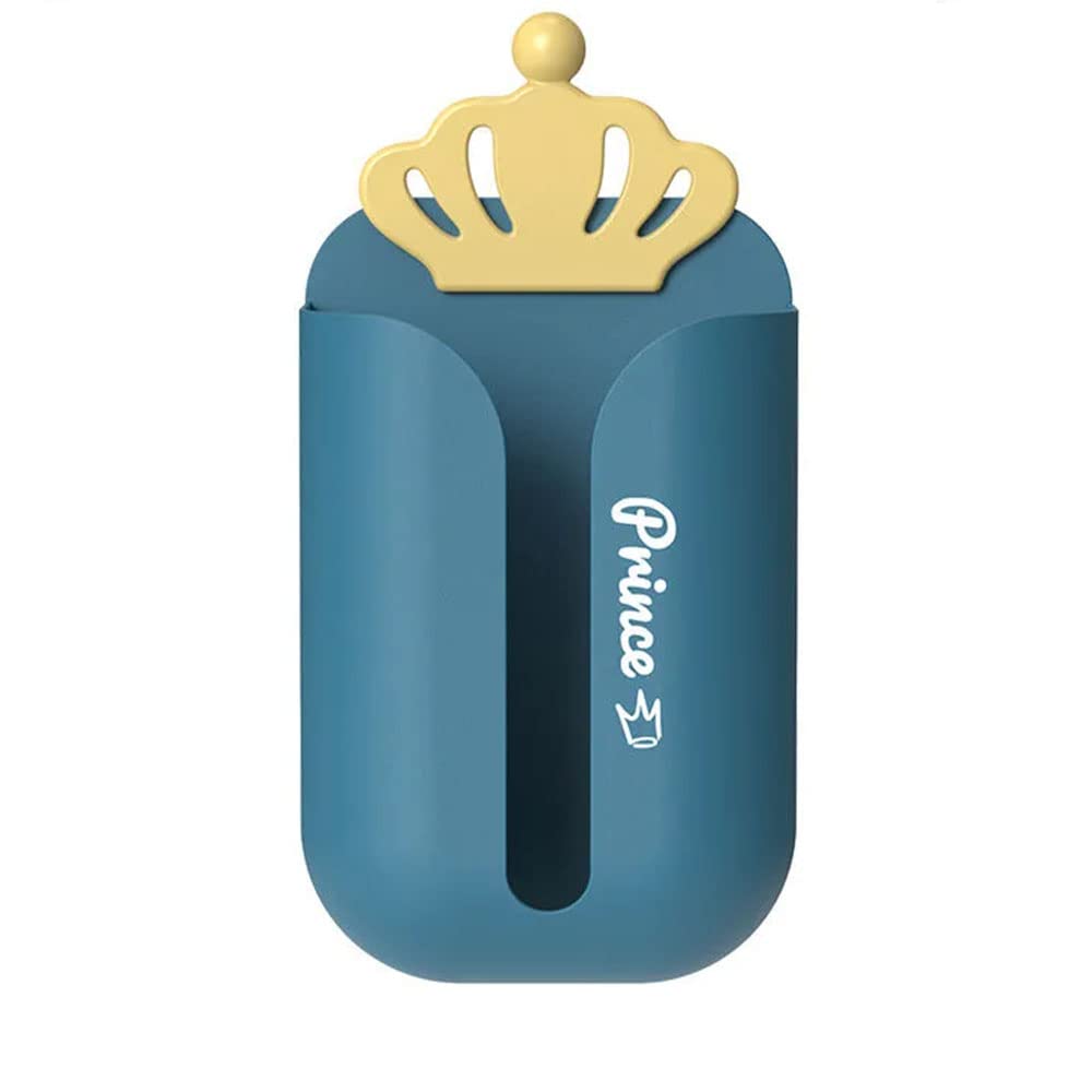 Support de papier toilette mural avec rangement sac poubelle Crown bleu