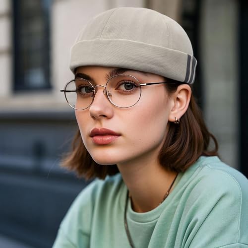 Image of CLAPE Beanie Docker Cap Mens Brimless Hats Sailor Fisherman No Visor Cap Rolled Cuff Harbour Hat Casual Skull Caps