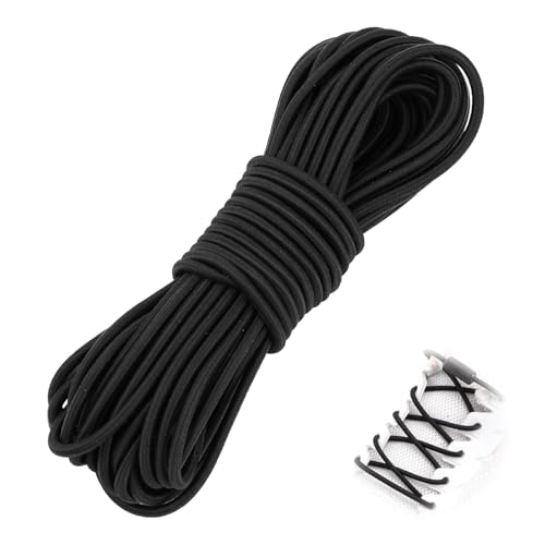 Gummischnur 3mm x 10m Schwarz Gummiseil Expanderseil Elastische Gummischnur Vielseitig Gummiband Rund 3mm für Zelte Plane Camping Netz Banner (10M)