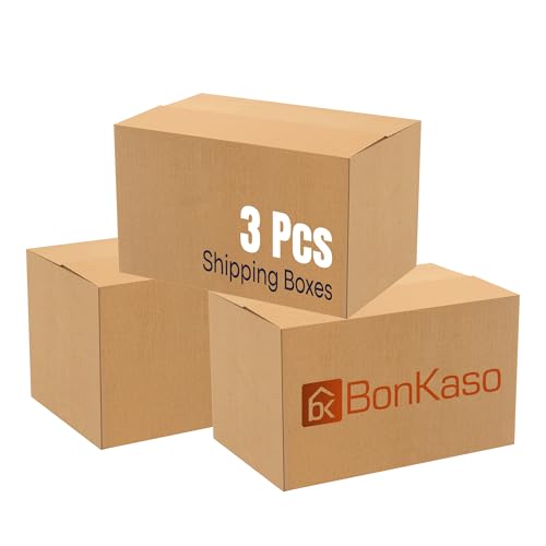 Image of BonKaso 5 Ply Corrugated Boxes for Packaging | 30 inchx19 inchx18 inch (Pack of 3) | Brown Cardboard Packing Boxes for Shipping, Moving & Storage | Large Carton Boxes for Courier & Goods Transportation