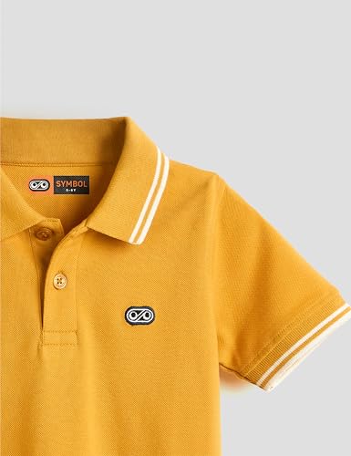 Image of Amazon Brand - Symbol Boys Cotton Rich Solid Polo Tshirt | Collar Tshirts | Half Sleeves | Plain-Regular Fit