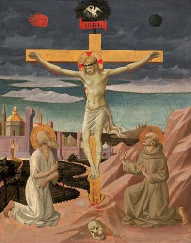 La crucifixion avec saint toile art portrait impression de haute qualité