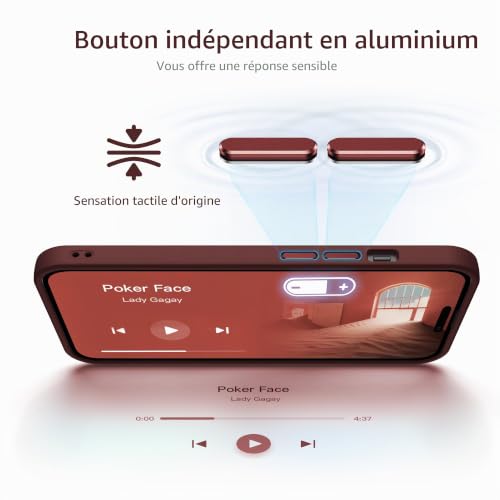 Coque iPhone 15 rouge Anqrp Matt Zero en silicone souple - 3