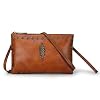 LETEULO Womens Crossbody Bag Leather Handmade Shoulder Bag Clutch Wristlet Handbags Purse