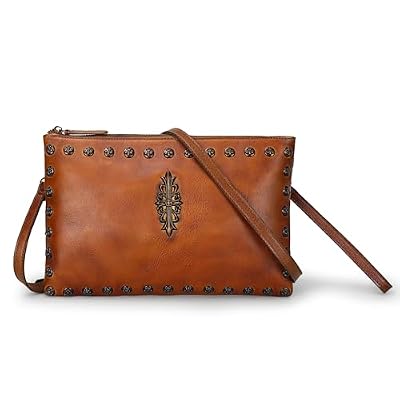 LETEULO Womens Crossbody Bag Leather Handmade Shoulder Bag Clutch Wristlet Handbags Purse