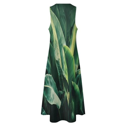 Robe longue ample imprimé feuilles de bananier pour sublimer les silhouettes généreuses - 5