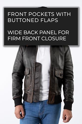 Image of Mens Bomber Leather Jacket Black | Real Leather Biker Jacket With Vintage Styling