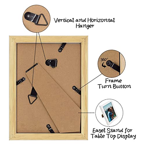 Golden State Art, Set Of 2, 5X7 White Wooden Picture Frame - Tabletop/Wall Display - Great For Group/Family Photos - Landscape/Portrait - Real Glass - Simple Classic Design #TOP4