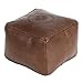 Casa Moro orientalny marokański ręcznie wykonany stołek otomański z prawdziwej skóry poduszka do siedzenia puf podnóżek "Gibril Brown" oryginalne rzemiosło z Marrakesh MO4266