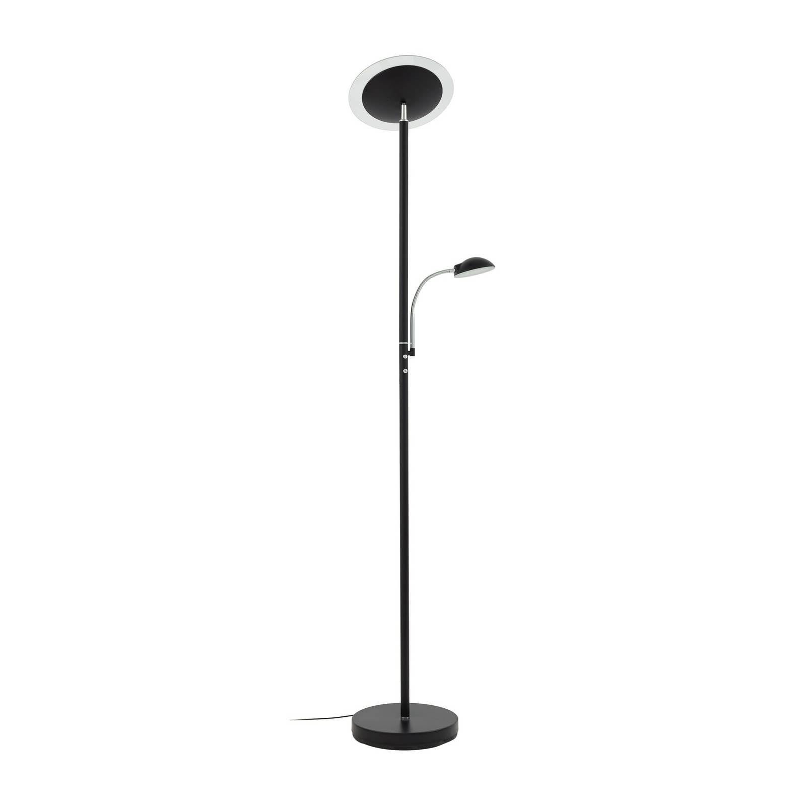 Lindby LED Stehlampe, Deckenfluter dimmbar verstellbarer Lesearm Standleuchte Metall Standlampe Wohnzimmerlampe Leselampe