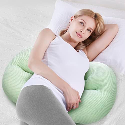 FakeFace U-Shaped Pregnancy Pillow Maternity Side Sleeping Pillow Waist Belly Support Cushion Pad Double Wedge Pregnant Women Sleeping Pillow Breastfeeding Nursing Lumbar Abdorminal Support Pillow