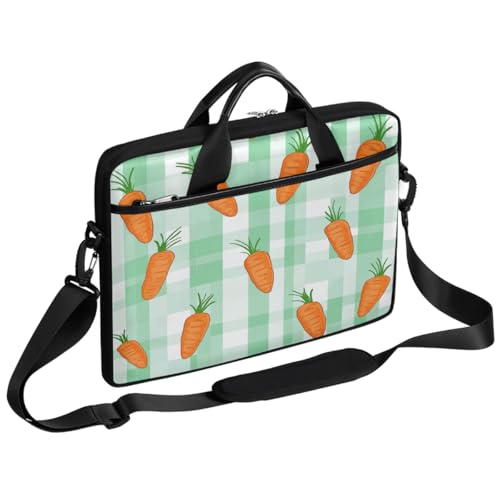 Bolso para portátil con patrón de cuadros verdes, 15 pulgadas miniatura 1