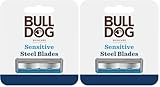 Bulldog Skincare Sensitive Men's Razor Refills, With 5 Tempered Steel Blades on Each of the Four Refill Blades, Works With All Bulldog Reusable Razor Handles, 8 Pack - Image 1