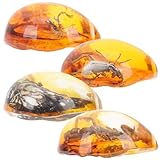 GATHINESS 4 Pièces Spécimens D'insectes en Résine Ambre Jaune pour Bijoux Diy, Accessoires Pendentifs Créatifs et Mode, Décoration Artisanale Unique Plusieurs styles