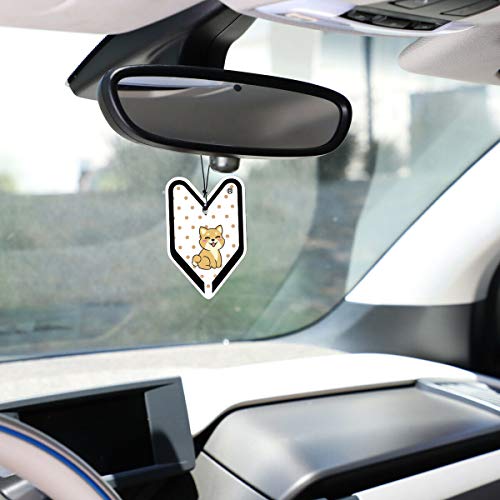 Image of Treefrog Young Leaf JDM Squash scent 5-Pack, Cute Shiba, Car Hanging Air Freshener