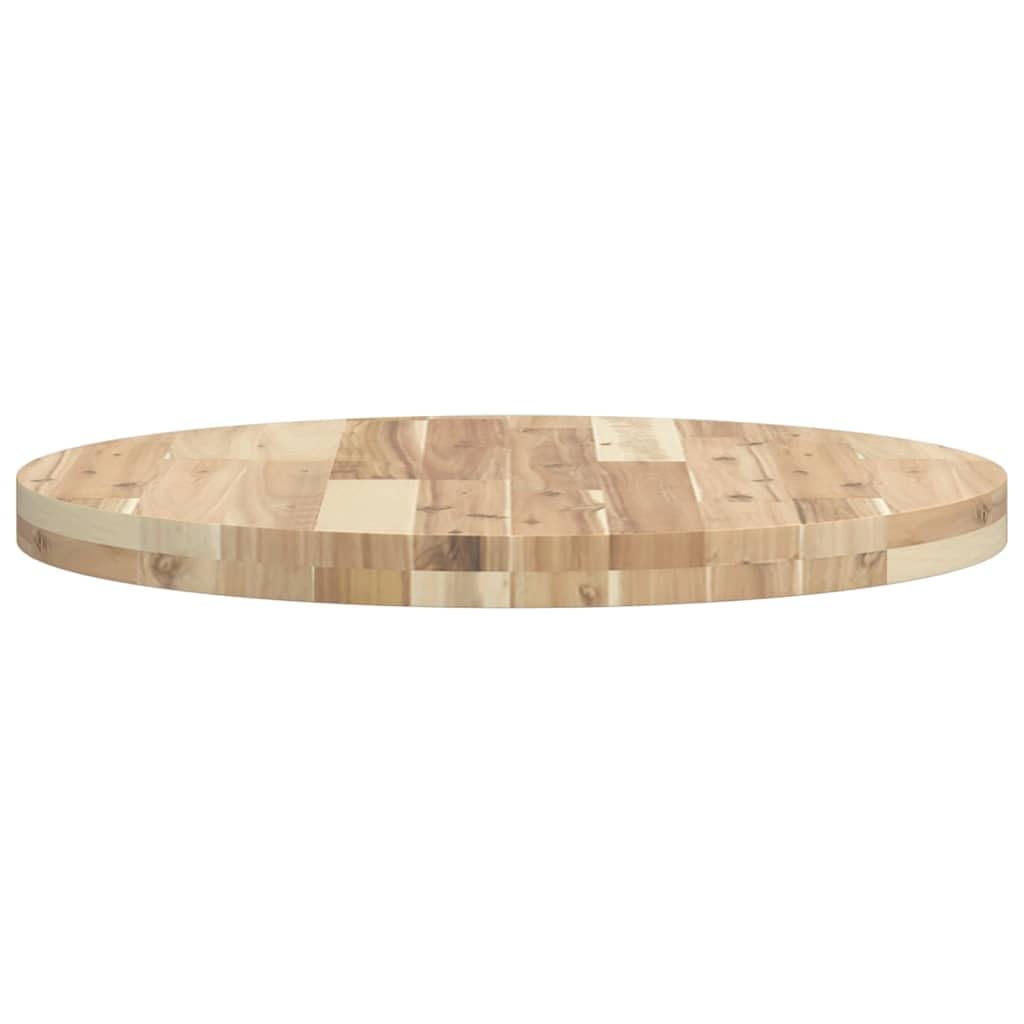 Piano da tavolo rotondo Ø 60 x 4 cm, in legno massiccio di acacia, piano di lavoro di ricambio per mobili, accessori fai da te, bricolage, ristrutturazione, bordo dell'albero, ufficio, sala da pranzo