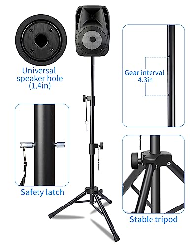Speaker Stand, Universal Speaker Stands Pair Tripod Adjustable Height From 24” To 51” With Carry Bag #TOP3