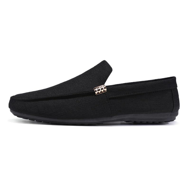Men's Loafers Round Toe Cloth Loafer Shoes Slip Resistant Lightweight Anti-Slip Party Slip-ons2