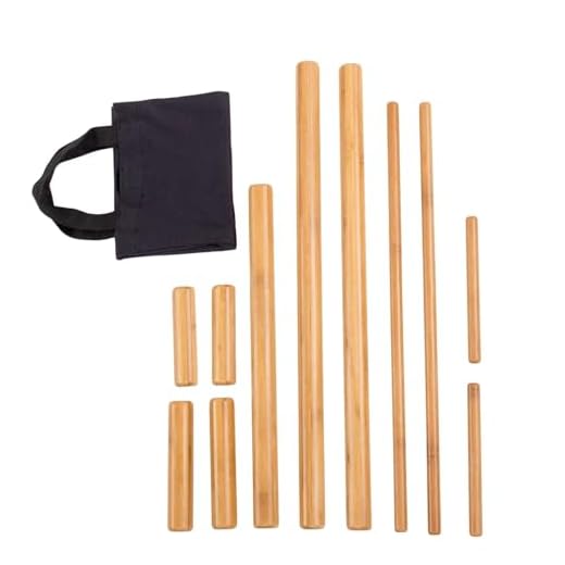 Bambú Masaje Set, 11 piezas, varillas de masaje de madera maciza, varas de bambú para la terapia de masaje, Bamboo Sticks