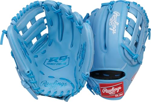 Rawlings | R9 Series Baseball Glove | 11.75' | Right Hand Throw | Columbia Blue