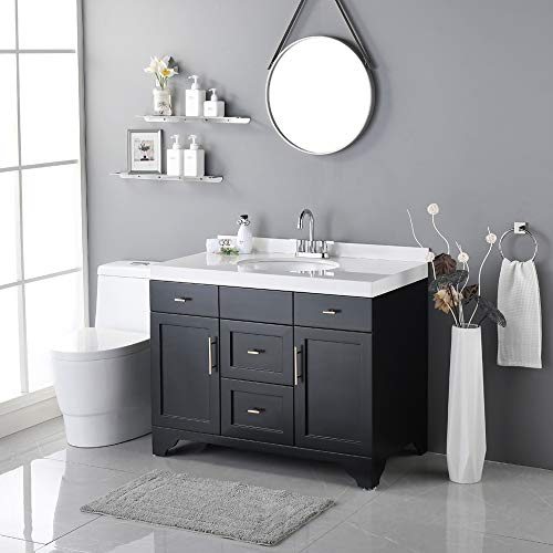 4 Inch 2 Handle Centerset Chrome Lead-Free Bathroom Faucet, Swivel Spout With Copper Pop Up Drain And 2 Water Supply Lines, Bf015-1-C #TOP5