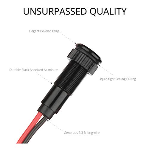 Lámpara LED para tableros Oznium 12V con bisel negro miniatura 4