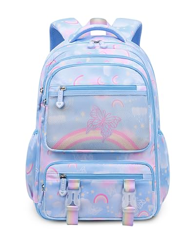 IvyH Schulrucksack Mädchen – Ergonomischer Schulranzen mit Brustgurt für die Grundschule – Wasserabweisender Rucksack für A4-Ordner – Ideal für die 1. bis 5. Klasse zum Schulstart