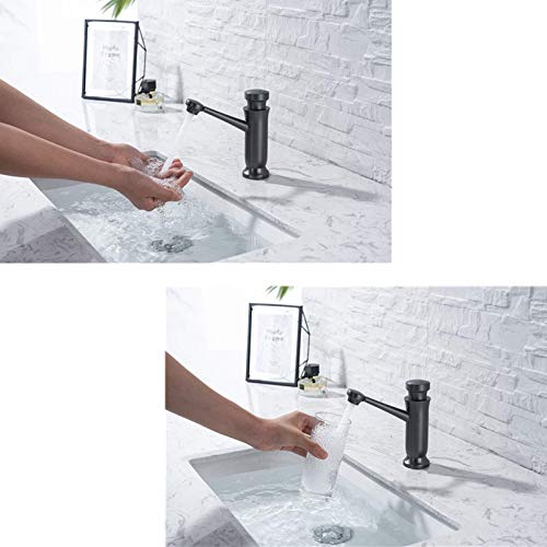Robinet de lavabo en laiton massif gris avec vannes céramique et design haut de gamme