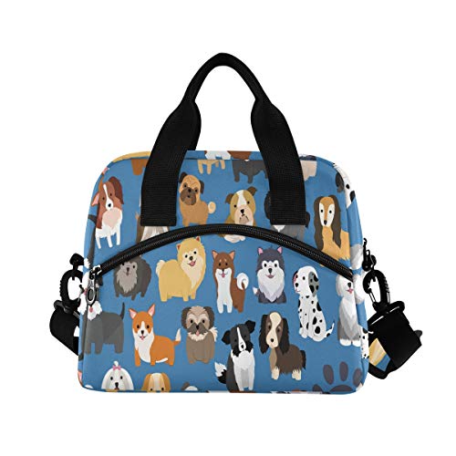 Dog And Puppy Set Lunch Bags For Women Cartoon Animal Lunch Tote Bag Lunch Box Water-Resistant Thermal Cooler Bag Lunch Organizer For Working Picnic Beach Sporting #TOP1
