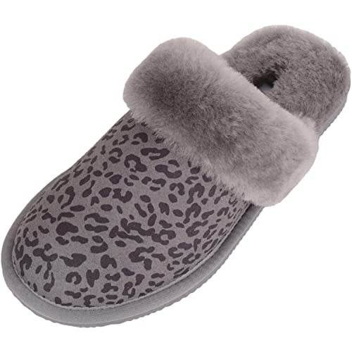 Chaussons femme en mouton retourné SNUGRUGS mule violette semelle caoutchouc