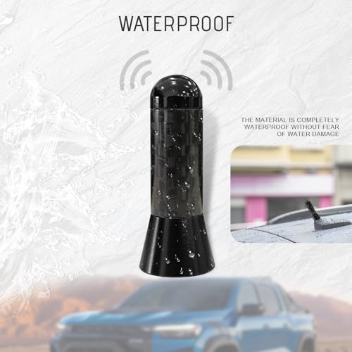 HAOBO Car Short Antenna, Carbon Fiber Car Audio & Video Antennas for AM/FM Reception, Universal Replacement Car Antenna with 4 Adapters, 2 Rubber Rings, Automotive Exterior Accessories for Most Car - Thumbnail 5
