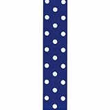 Offray Grosgrain Polka Dot Craft Ribbon, 1 1/2-Inch x 9-Feet, Royal Blue