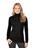 Elastischer Feinripp Trigema Damen Rollkragen Shirt 502010_008, Gr. Large, schwarz