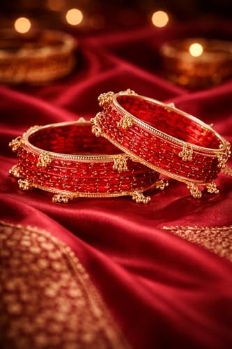 Image of Shining Diva Fashion 16 Pcs Trendy Stylish Glass & Kashmiri Ghungroo Bangles Set for Women & Girls | Traditional Festive Wedding Party Jewellery