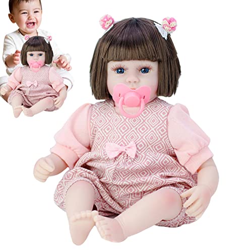 Baby Dolls Girl,15.54in bonito realista bonecas menina com grandes olhos cílios longos - Conjunto de