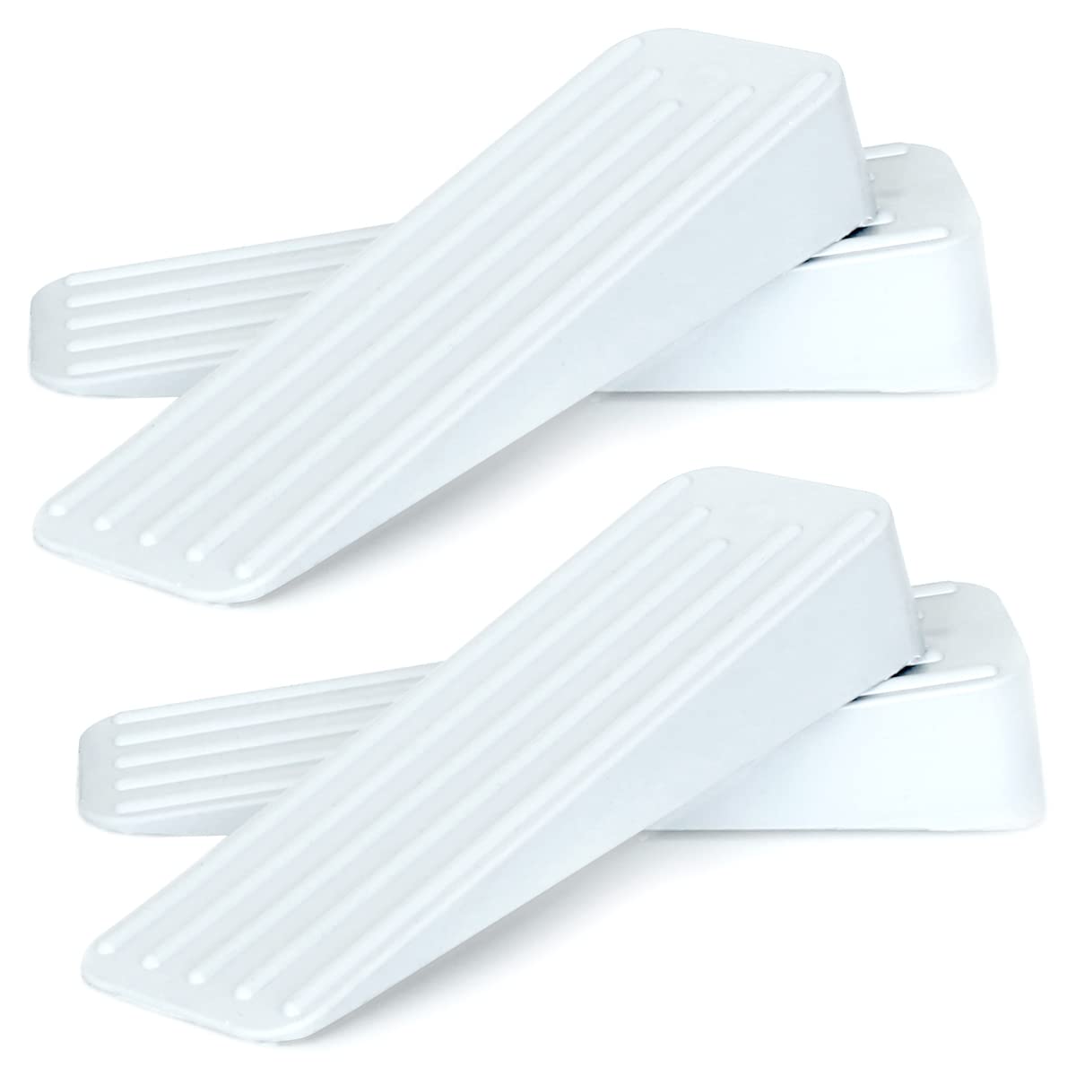 Mario10 Door Wedge Rubber Stoppers Indoor Outdoor Anti-Skid - 4-Pack (White), Pack-4 (White)