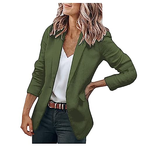 ZEFOTIM Blazer for Women 2024 Casual Oversized Fitted Lapel with Pockets Jacket Long Fashion Trendy Coat