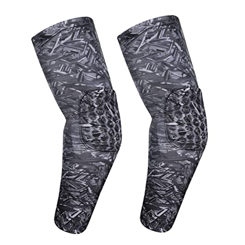 Hemoton 2Pcs Protective Elbow Sleeves for Football and Sports Shockproof Arm Compression Sleeves for Elbow Support Breathable and Elastic Sports Gear Motorcycle Grey Xxlarge