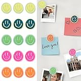 12 Stück Smiley Magnete, Bezaubernd Emoji Fridge Magnets, Runde Smiley-Magnete für Whiteboards, Magnettafeln, Schulen, Kinderzimmer und Büros, Ein Kaleidoskop aus Farben