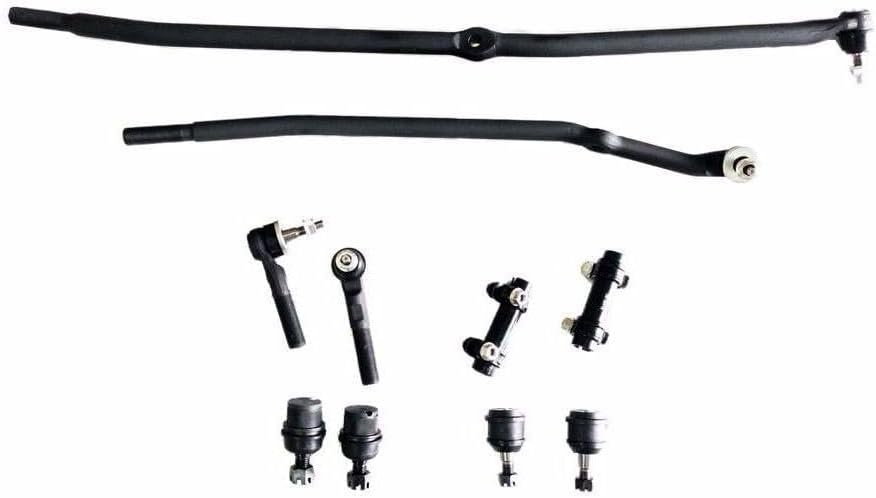10pc Front Draglink Tie Upper Lower Ball for Dodge for Ram 2500/3500 2003-2008 Black 2 Es3626 - Rod Adjusting Sleeves 2 K7460 - Joints 2 K7467 -