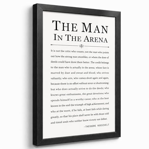 The Man in the Arena Motivational Positive Quote Canvas Print 12x16
