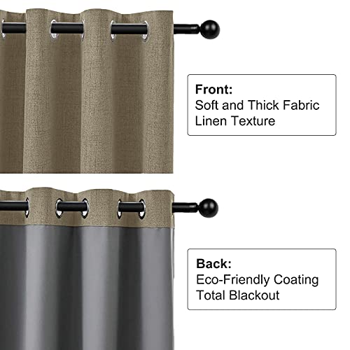 Rose Home Fashion Blackout Curtains For Bedroom, Primitive Linen Look, 100% Blackout Curtains Linen Blackout Curtains, Grommet Curtains For Living Room, Burlap Curtains-2 Panels (50X84 Natural) #TOP3