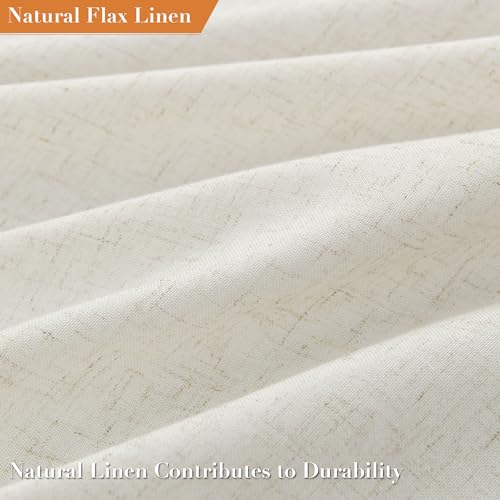 Nanspring Stall Natural Boho Linen Shower Curtain Vintage Country Textured Tassel Shower Curtain Set with Hooks 54 Inches Wide Modern Neutral Farmhouse Cottage Curtain for Bathroom 54x78, Cream by Nanspring - Used condition - Image 4