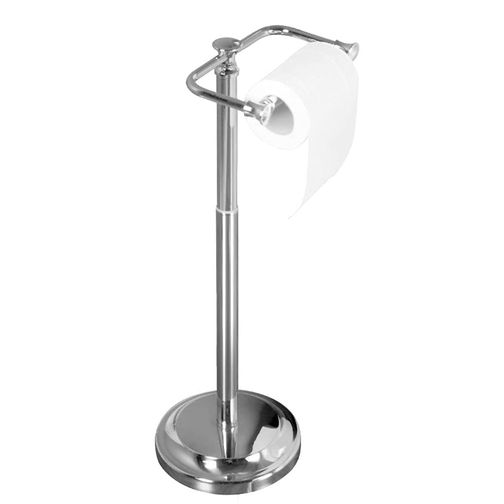 Toilet Paper Roll Dispenser Toilet Paper Holder Free Standing, Bathroom Stand, Stainless Steel Rustproof Tissue Roll Holder，Adjustable Height Bathroom Kitchen