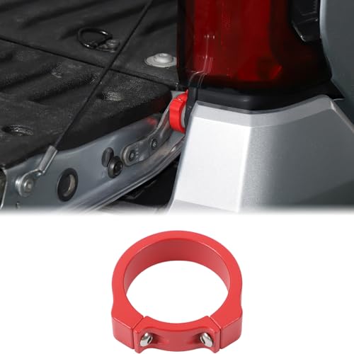 Aunginsy Car Tailgate Anti-Theft Lock Compatible with Toyota Tacoma 2024 2025 2026, Aluminum Rear Trunk Right Side Tailgate Security Device Truck Bed Tail Gate Lock Protector Exterior Accessories, Red