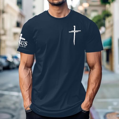 Image of Christian Shirts for Men Jesus Cross Shirt Religious Faith T Shirts