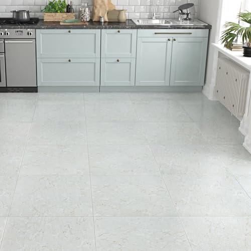 WESTICK 12" X 12" Grey Marble Floor Tiles Peel and