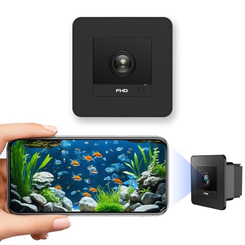 Image of Fish Tank Camera, 2K HD for Aquarium & Reptile Terrarium, 140 Wide-Angle with Anti-Glare, Night Vision, WiFi Pet Camera with AI Motion Detection, 2-Way Audio, 24 /7 Cloud /SD Recording (Black)